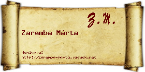 Zaremba Márta névjegykártya